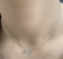 Load image into Gallery viewer, 925 Sterling Silver Necklace (Gift Pouch) Chain with Classic Small Bow Pendant