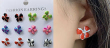 Load image into Gallery viewer, 6 Pairs of Children's Kids Earrings Studs Set - Crystal Bow Xmas Bday Gift Set