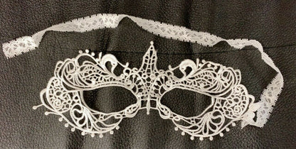 Ladies White LACE Masquerade Eye Mask Gothic Fancy Dress Hen Party Halloween New