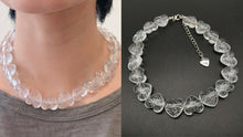 Load image into Gallery viewer, Girls Clear Acrylic Love Heart Bead Chunky Statement Beaded Necklace Choker UK