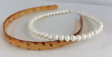 Load image into Gallery viewer, Set of 2 Girls Womens Headbands Alice Hairband Faux Pearl Brown Leopard Headband