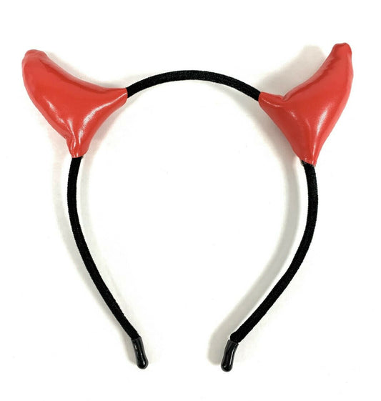 RED Leather DEVIL HORNS HEADBAND Halloween Ladies Girls Fancy Dress Accessory UK