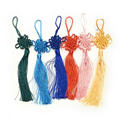 6 Chinese New Year Lucky Knot Cord Feng Shui Tassel Bag Charm Wall Car Hanging