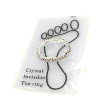 Load image into Gallery viewer, Elastic Toe Ring Plain Full Sparkly Crystal Band Stacking Above Knuckle Midi UK