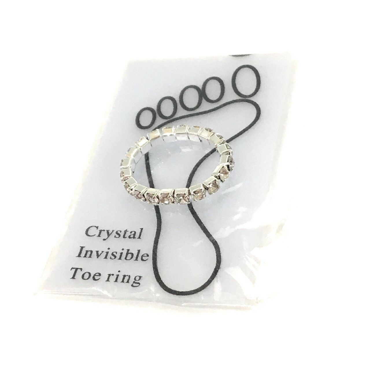 Elastic Toe Ring Plain Full Sparkly Crystal Band Stacking Above Knuckle Midi UK