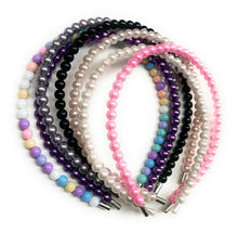 Load image into Gallery viewer, 7 Girls Faux Pearl Headbands Alice Hair Band Black Cream Rainbow Pink Set UK