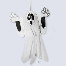 Load image into Gallery viewer, Medium Halloween Paper 3D Hanging Decorations Scary Cut White Ghost