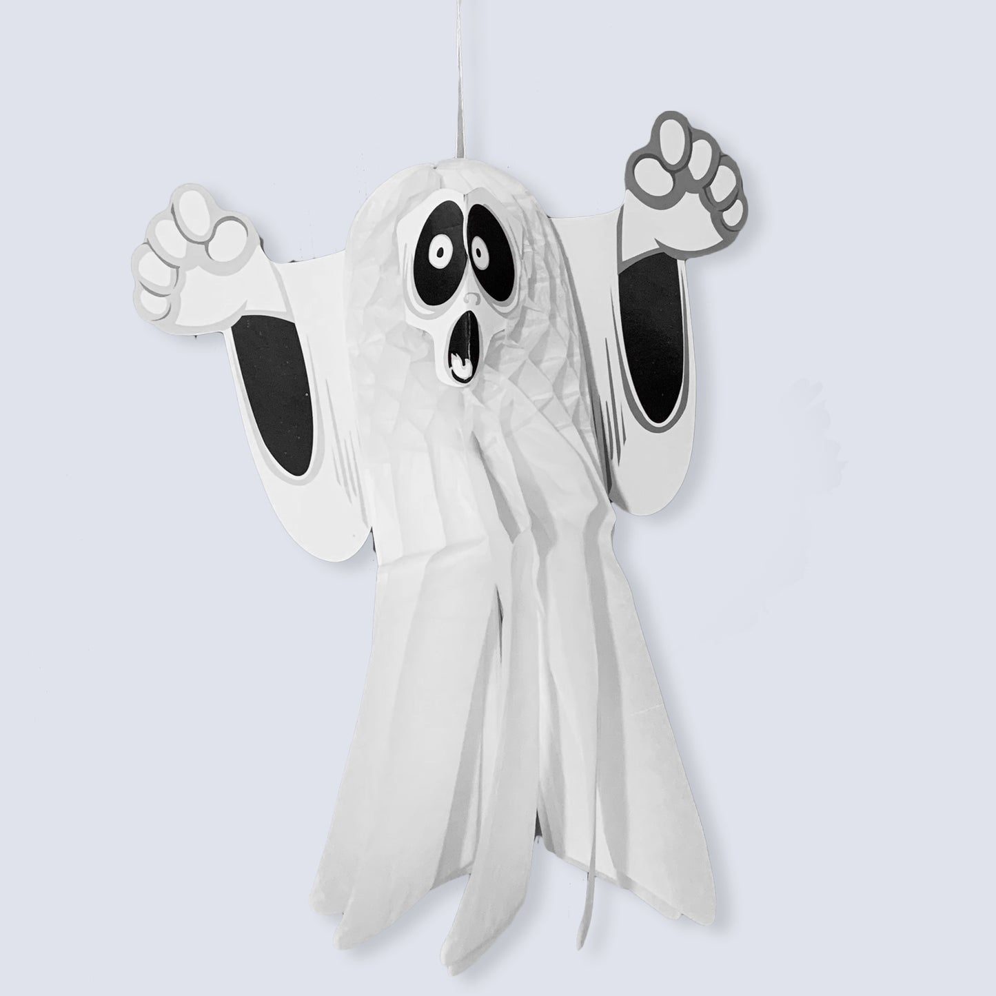 Medium Halloween Paper 3D Hanging Decorations Scary Cut White Ghost