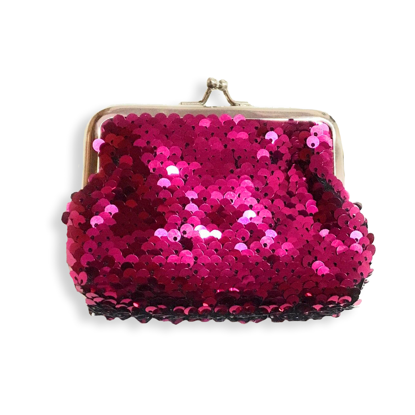 Ladies Girls Reversible Sequin Fuchsia Coin Wallet Pouch Money Purse Card Holder Gift UK
