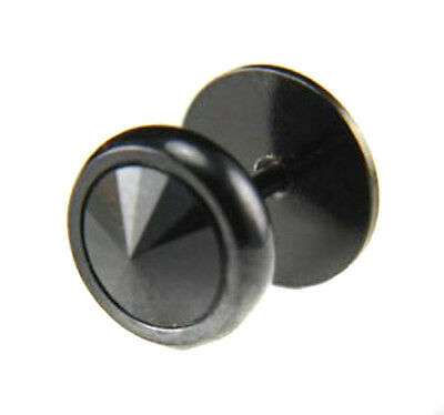 Surgical Steel Black Fake Ear Stretcher Earring Stud