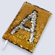 Load image into Gallery viewer, A5 Reversible Sequin Gold Silver Notebook Glittery Notepad Writing Journal Diary Book Gift