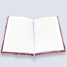 Load image into Gallery viewer, A5 Reversible Sequin Fuchsia Baby Pink Heart Notebook Glittery Notepad Writing Journal Diary Book Gift