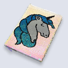 Load image into Gallery viewer, A5 Reversible Sequin Unicorn Head Notebook Glittery Notepad Writing Journal Diary Book Gift