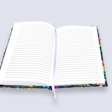 Load image into Gallery viewer, A5 Reversible Sequin Rainbow Notebook Glittery Notepad Writing Journal Diary Book Gift