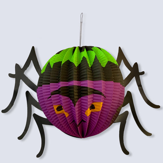 Big Purple Spider Halloween Paper 3D Hanging Decorations Scary Black
