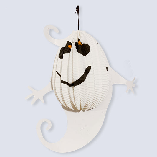 Large Halloween Paper Ghost 3D Hanging Decorations Scary Black and Orange Spider