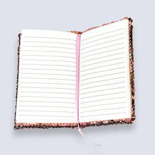 Load image into Gallery viewer, Small A6 Reversible Sequin Baby Pink Notebook Notepad Journal Diary Book Xmas Girls Gift
