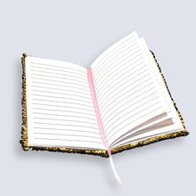 Load image into Gallery viewer, Small A6 Reversible Sequin Gold Notebook Notepad Journal Diary Book Xmas Girls Gift