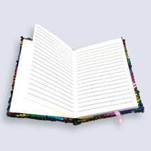 Load image into Gallery viewer, Small A6 Reversible Sequin Rainbow Notebook Notepad Journal Diary Book Xmas Girls Gift
