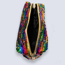 Load image into Gallery viewer, Large Colourful Rainbow Reversible Sequin Pencil Case School