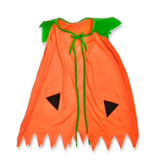 Kids Pumpkin Cape Halloween Costume Witch Girls Orange Fancy Dress Cloak Witch