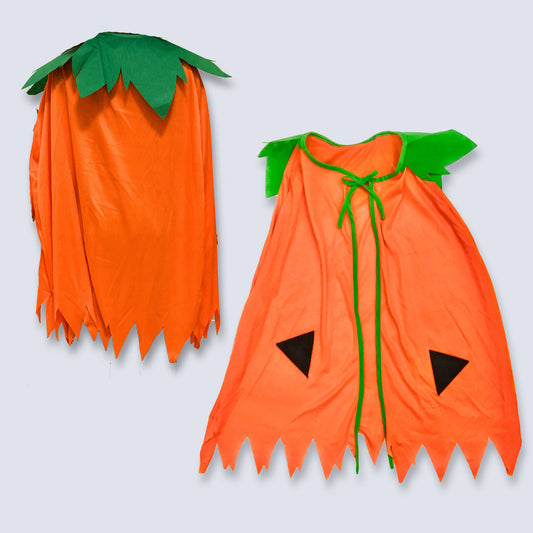 Kids Pumpkin Cape Halloween Costume Witch Girls Orange Fancy Dress Cloak Witch