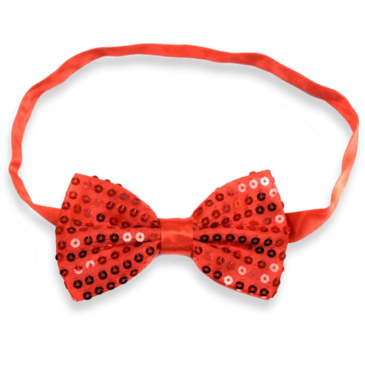 Sequin Satin Red Shiny Bow Tie Dickie Show Sparkly Fancy Dress Magic Mens Boys
