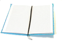 Load image into Gallery viewer, A5 Reversible Sequin Baby Blue Turquoise Notebook Glittery Notepad Writing Journal Diary Book Gift