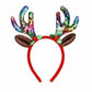 Girls Adults Colourful Rainbow Sequin Headband Reindeer Antlers Christmas Deer Ears Headbopper
