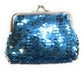 Ladies Girls Reversible Sequin Aqua Blue Coin Wallet Pouch Money Purse Card Holder Gift UK