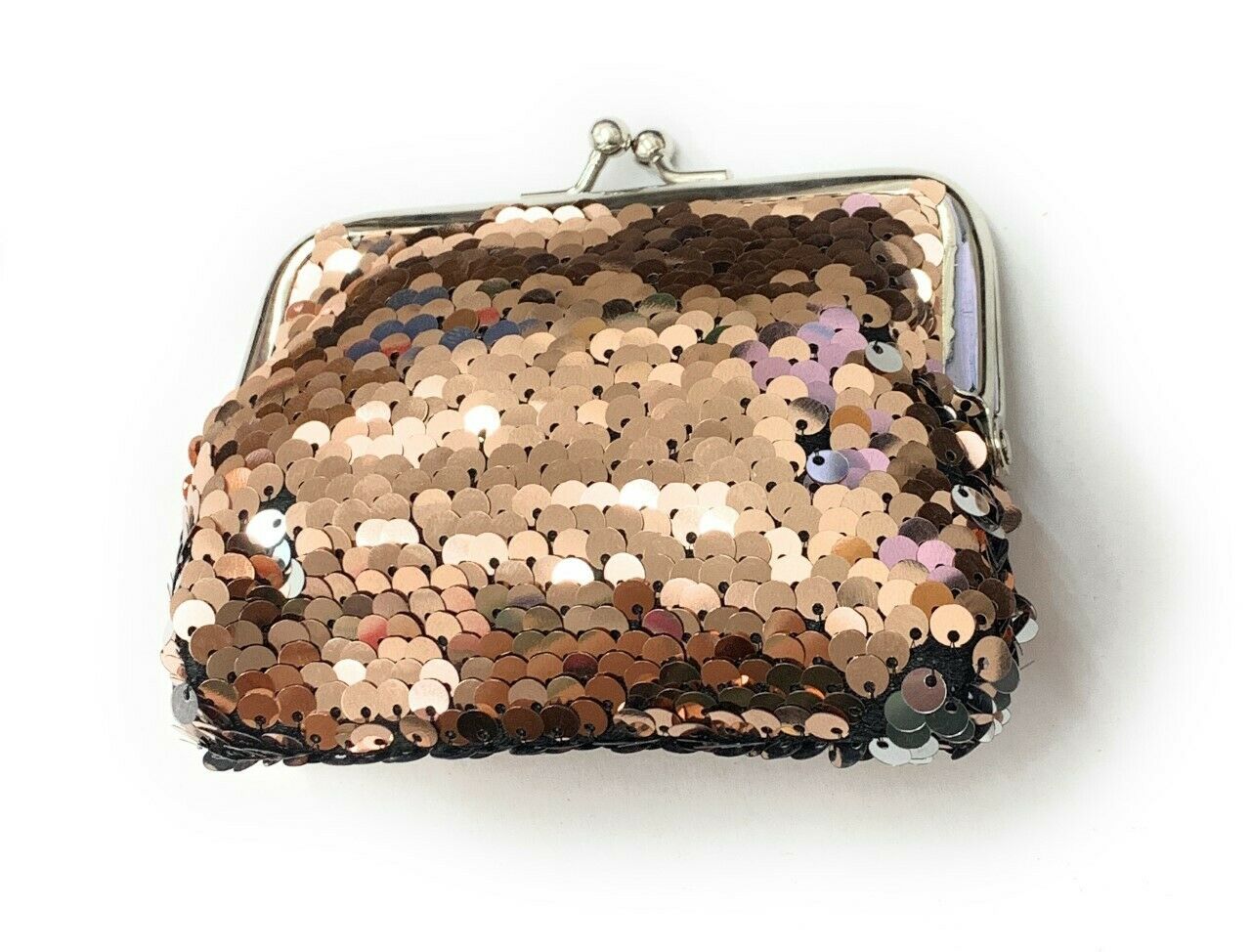 Ladies Girls Reversible Sequin Champagne Gold Coin Wallet Pouch Money Purse Card Holder Gift UK