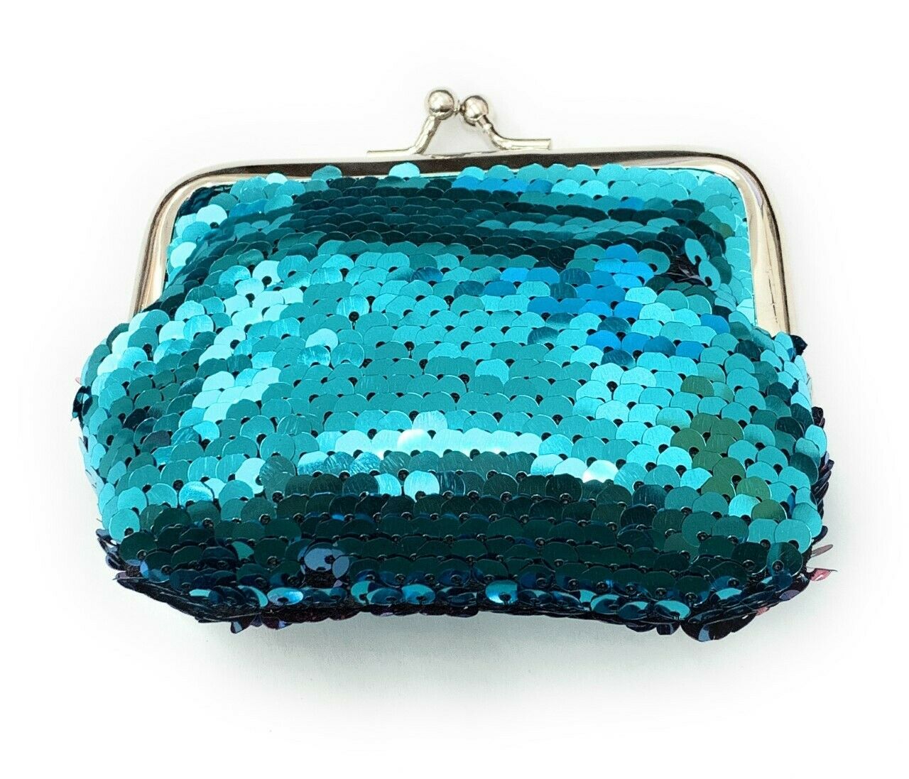 Ladies Girls Reversible Sequin Turquoise Green Coin Wallet Pouch Money Purse Card Holder Gift UK