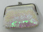 Ladies Girls Reversible Sequin White Coin Wallet Pouch Money Purse Card Holder Gift UK