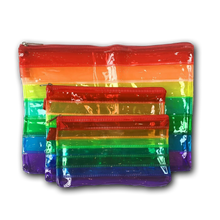 Load image into Gallery viewer, Clear Rainbow Pencil Case Set Large Medium Small School and Stationary