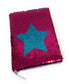 A5 Reversible Sequin Fuchsia Pink Aqua Blue Star Notebook Glittery Notepad Writing Journal Diary Book Gift