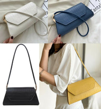 Load image into Gallery viewer, White Ladies Womens PU Vintage Baguette Shoulder Bag Casual Party Handbag
