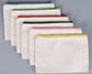 6 Canvas Makeup Bags Rainbow Zipper Pouch Bag Pencil Case Blank DIY Craft Art UK